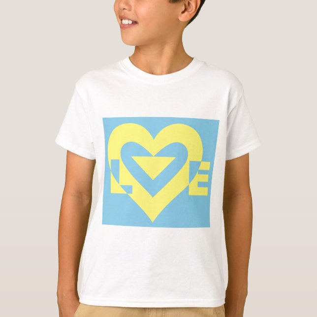 Camiseta Amor Amarillo en azul (Anverso)