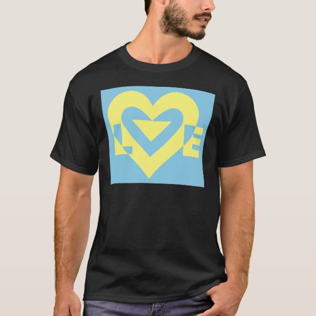 Camiseta Amor Amarillo en azul (Anverso)
