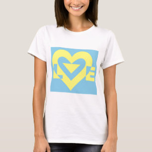 Camiseta Amor Amarillo en azul