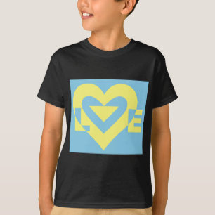 Camiseta Amor Amarillo en azul