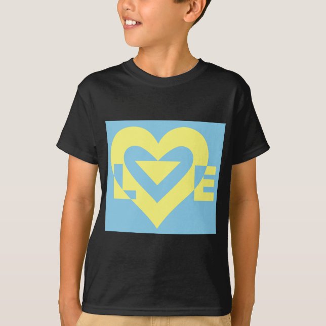 Camiseta Amor Amarillo en azul (Anverso)