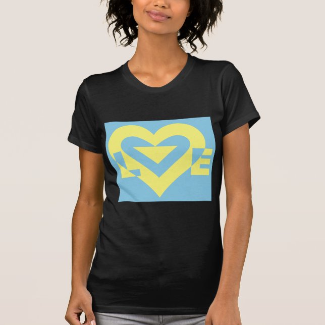 Camiseta Amor Amarillo en azul (Anverso)