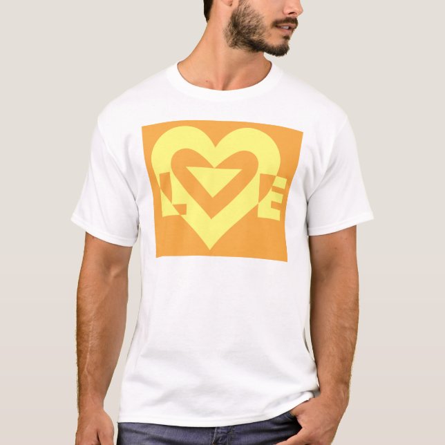 Camiseta Amor Amarillo en Naranja (Anverso)