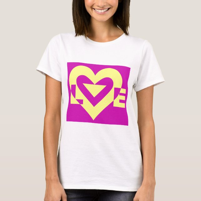 Camiseta Amor Amarillo en Púrpura (Anverso)