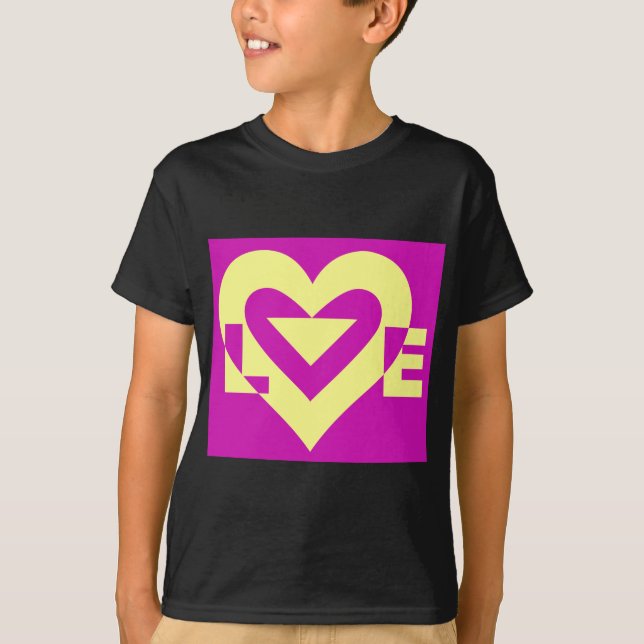 Camiseta Amor Amarillo en Púrpura (Anverso)
