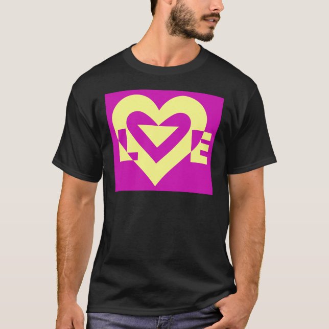Camiseta Amor Amarillo en Púrpura (Anverso)