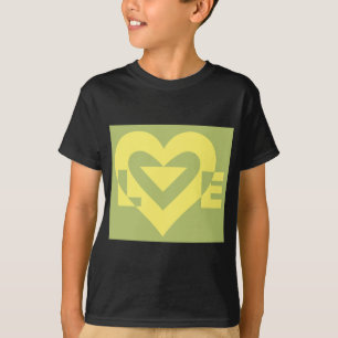 Camiseta Amor Amarillo en verde sabio