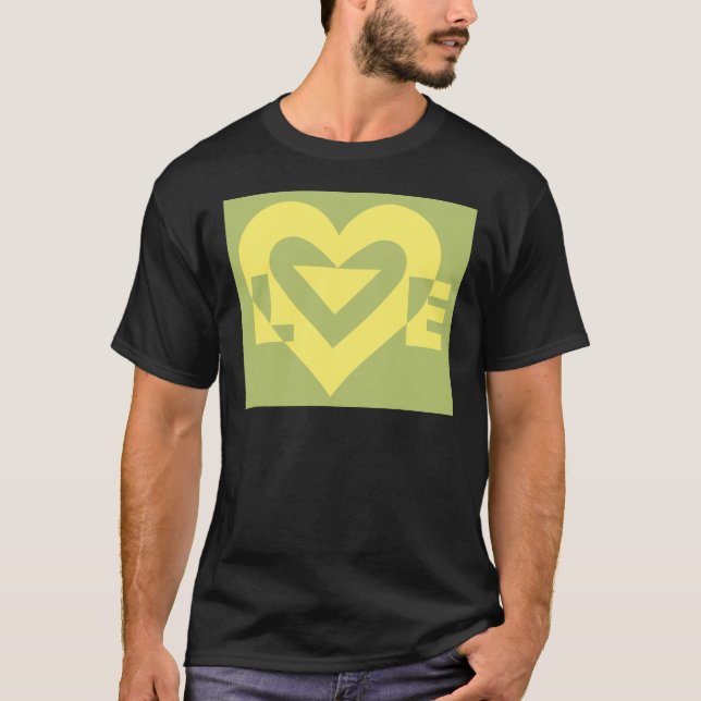 Camiseta Amor Amarillo en verde sabio (Anverso)