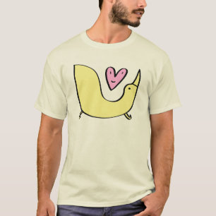 Camiseta Amor amarillo grande del pájaro del amor