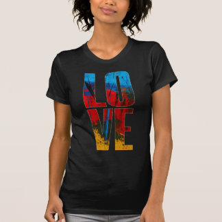 Camiseta Amor Amarillo Negro Rojo Azul trendy Abstracto art