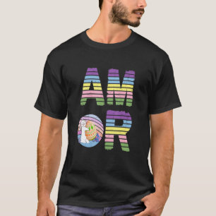 Camiseta Amor Amor Pascua Feliz Caza de Huevos Pastel E