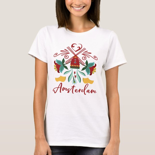 Camiseta Amor Amsterdam, Países Bajos (Holanda) (Anverso)