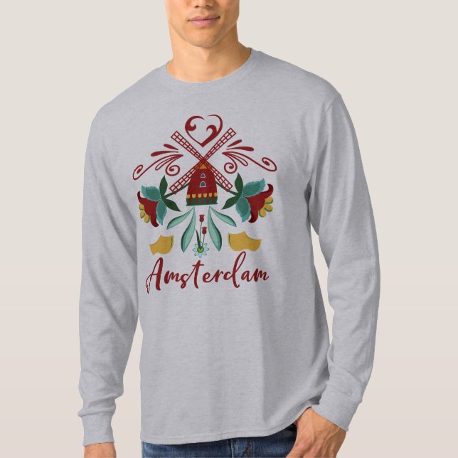 Camiseta Amor Amsterdam, Países Bajos (Holanda) (Anverso)