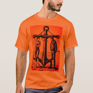 Camiseta "Amor anclado: Retrato realista de una C romántica