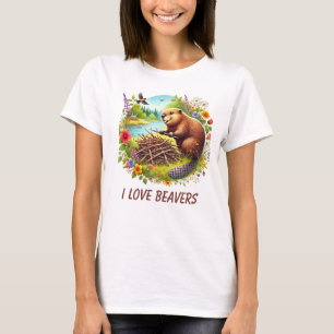 Camiseta Amor animal de castor suave