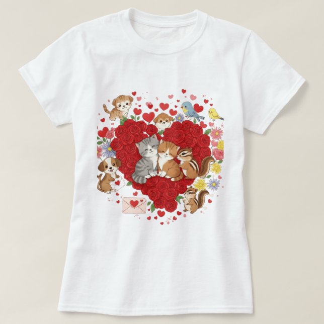 Camiseta Amor animal el día de San Valentín" (Diseño del anverso)