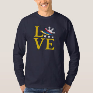 Camiseta Amor - Arte de tipografía con bandera filipina