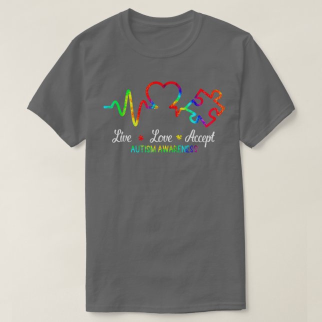 Camiseta Amor Autismo Conciencia Mes Rompecabezas Acepta Co (Diseño del anverso)