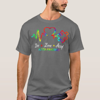 Camiseta Amor Autismo Conciencia Mes Rompecabezas Acepta Co