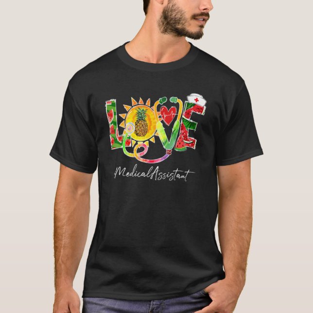 Camiseta Amor Auxiliar Médico Watermelon Pineapple Summer (Anverso)