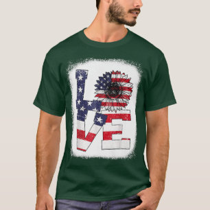 Camiseta Amor Azucarado 4 De Julio Amo Girasol Patriótico A