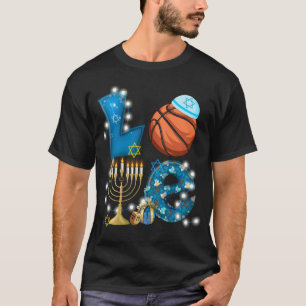 Camiseta AMOR Baloncesto Menorah Hanukkah