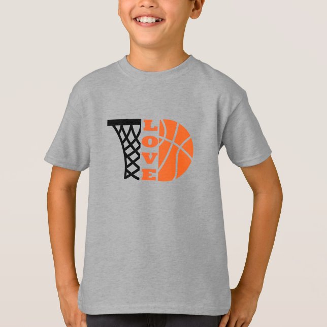 Camiseta Amor Baloncesto y baloncesto naranja (Anverso)