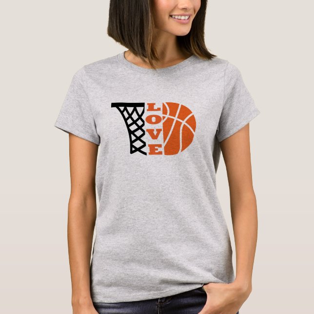 Camiseta Amor Baloncesto y baloncesto naranja (Anverso)