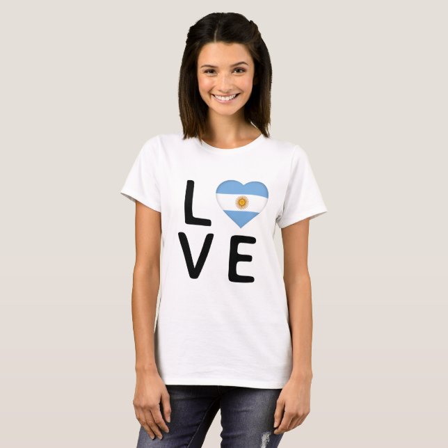 Camiseta Amor - Bandera Argentina (Anverso completo)