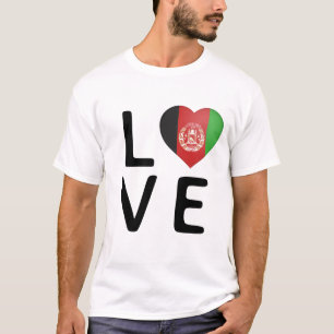 Camiseta Amor - Bandera de Afganistán