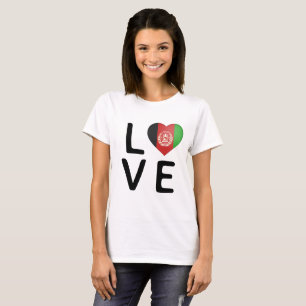 Camiseta Amor - Bandera de Afganistán