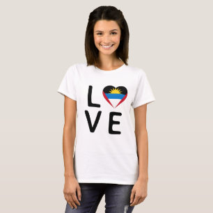 Camiseta Amor - Bandera de Antigua y Barbuda