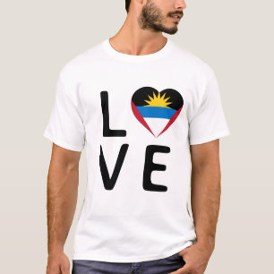 Camiseta Amor - Bandera de Antigua y Barbuda
