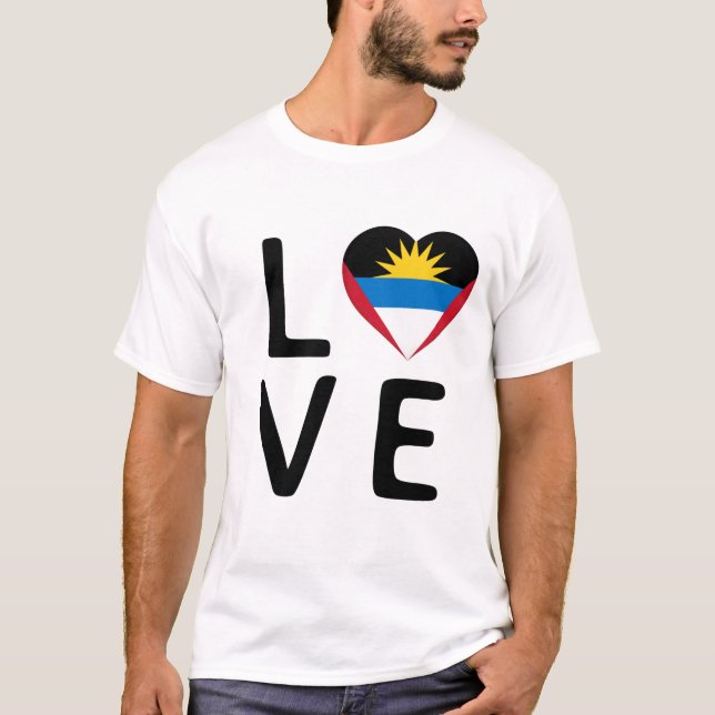 Camiseta Amor - Bandera de Antigua y Barbuda (Anverso)