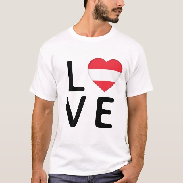 Camiseta Amor - Bandera de Austria (Anverso)