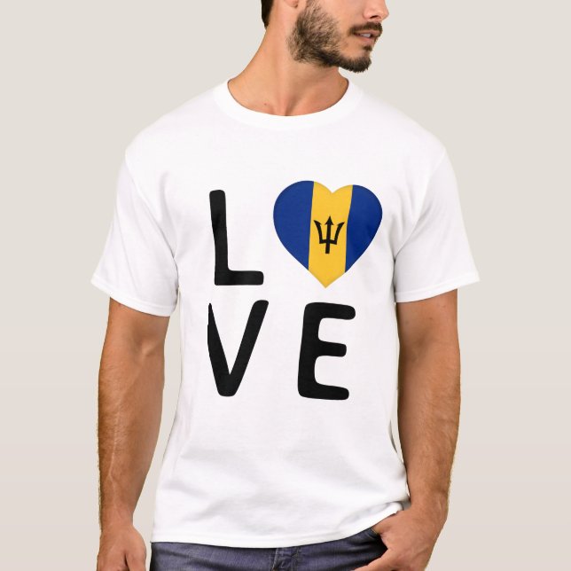 Camiseta Amor - Bandera de Barbados (Anverso)