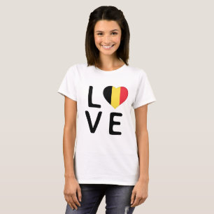 Camiseta Amor - Bandera de Bélgica