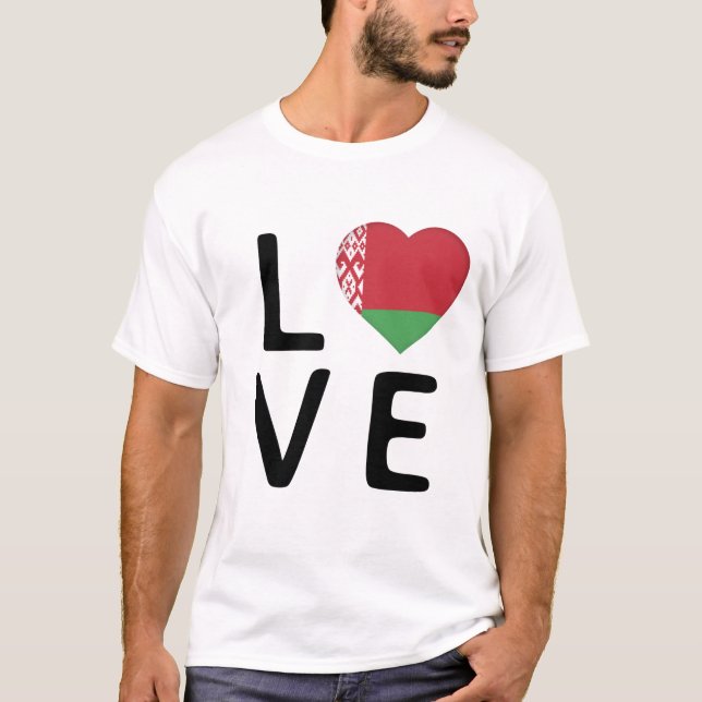 Camiseta Amor - Bandera de Bielorrusia (Anverso)