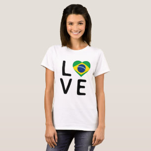 Camiseta Amor - Bandera de Brasil