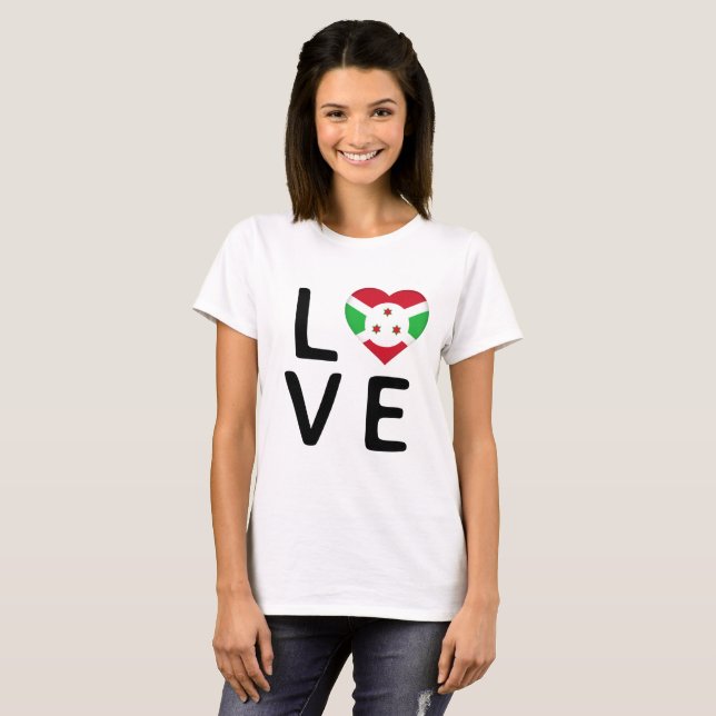 Camiseta Amor - Bandera de Burundi (Anverso completo)