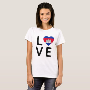 Camiseta Amor - Bandera de Camboya