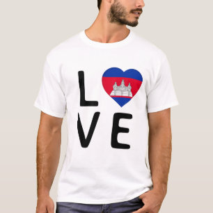 Camiseta Amor - Bandera de Camboya
