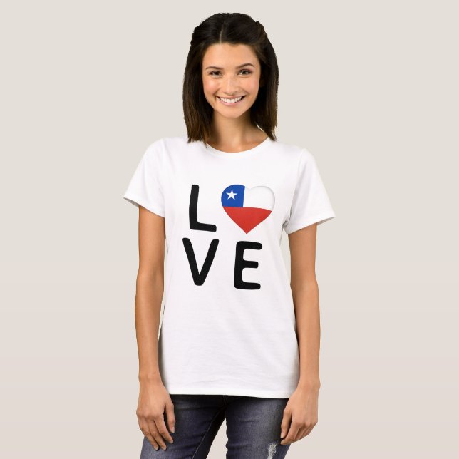 Camiseta Amor - Bandera de Chile (Anverso completo)