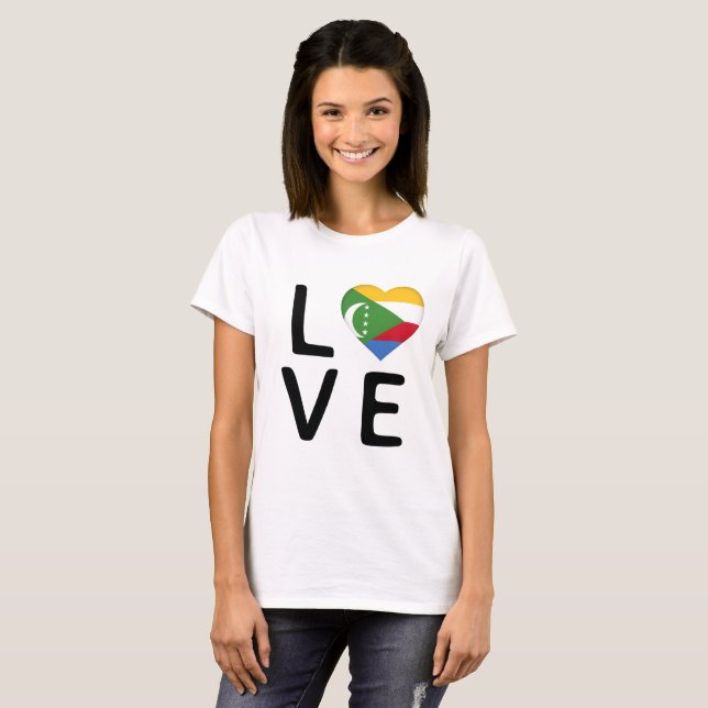 Camiseta Amor - Bandera de Comoras (Anverso completo)