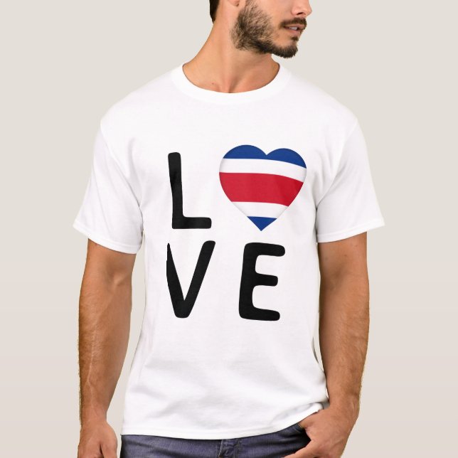 Camiseta Amor - Bandera de Costa Rica (Anverso)