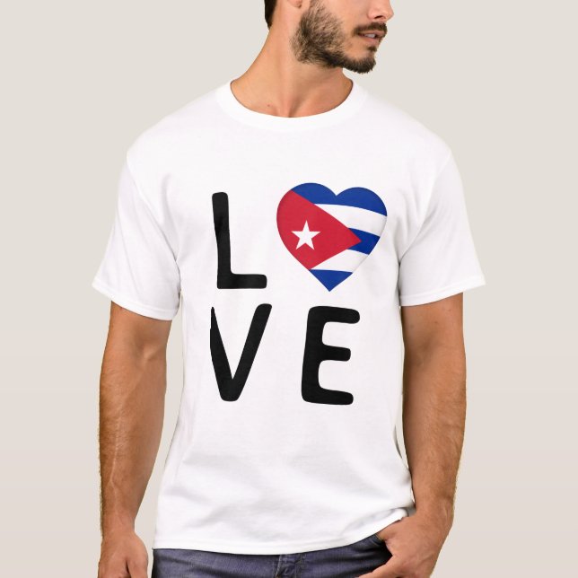 Camiseta Amor - Bandera de Cuba (Anverso)