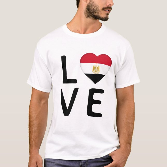 Camiseta Amor - Bandera de Egipto (Anverso)