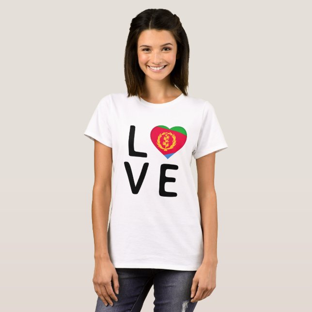 Camiseta Amor - Bandera de Eritrea (Anverso completo)