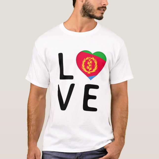 Camiseta Amor - Bandera de Eritrea (Anverso)