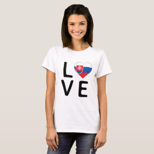 Camiseta Amor - Bandera de Eslovaquia